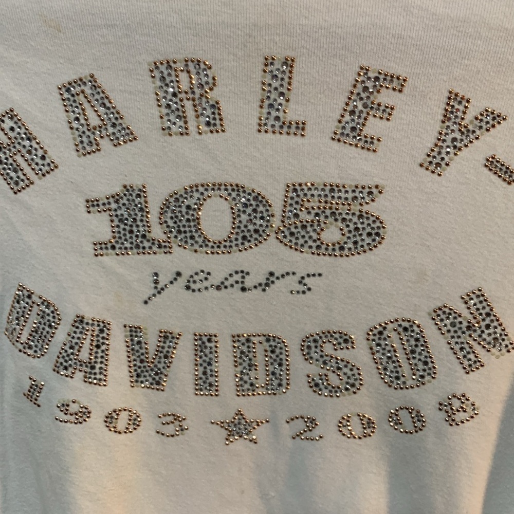 2008 100 Years Of Harley-Davidson Woman’s Tee Shirt Size Medium - Picture 3 of 4